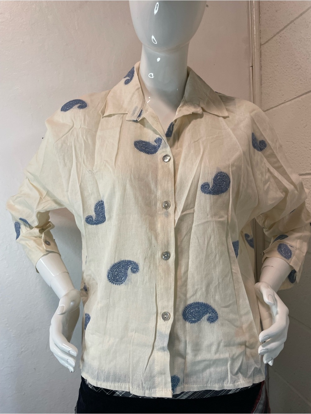 Civico 51 White Button-Down Women's Shirt embroidered